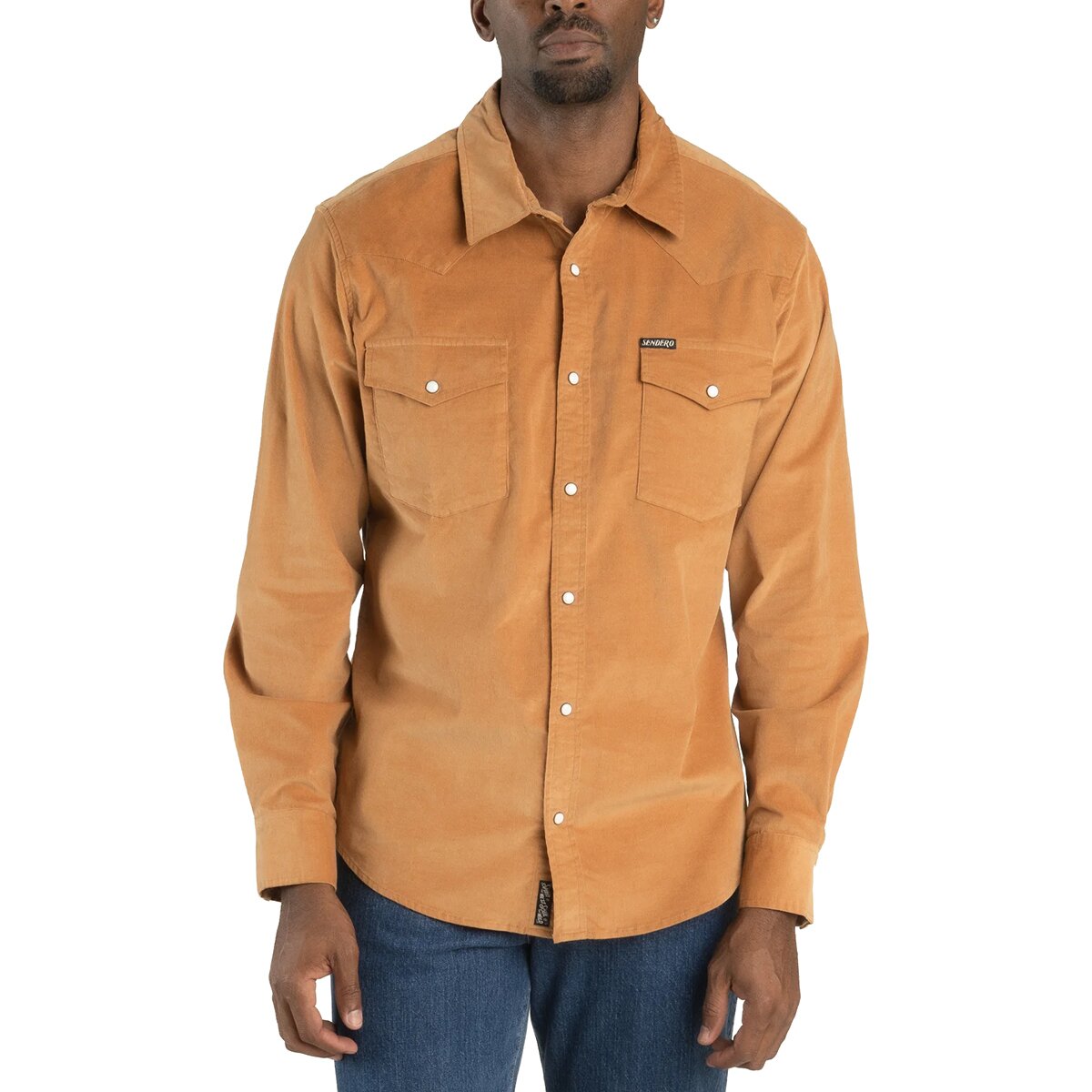 Image of Sendero Provisions Co. Wyatt Pearl Snap Long-Sleeve Corduroy Shirt - Men's Sandstone, 3XL