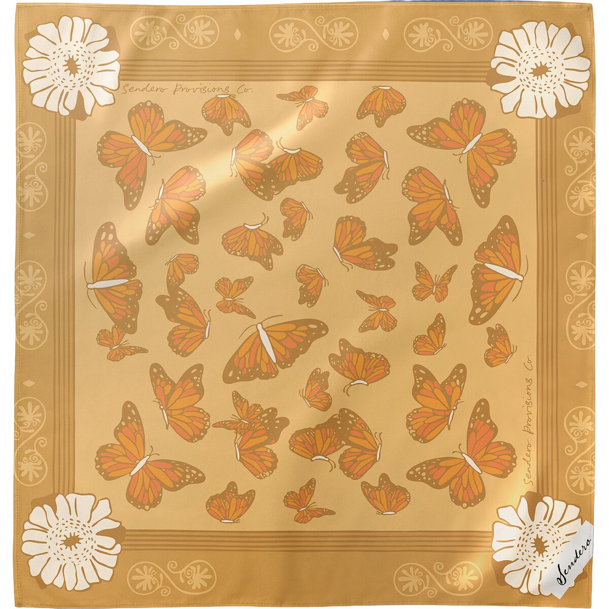 Image of Sendero Provisions Co. Bandana Scarf Butterfly Yellow, One Size