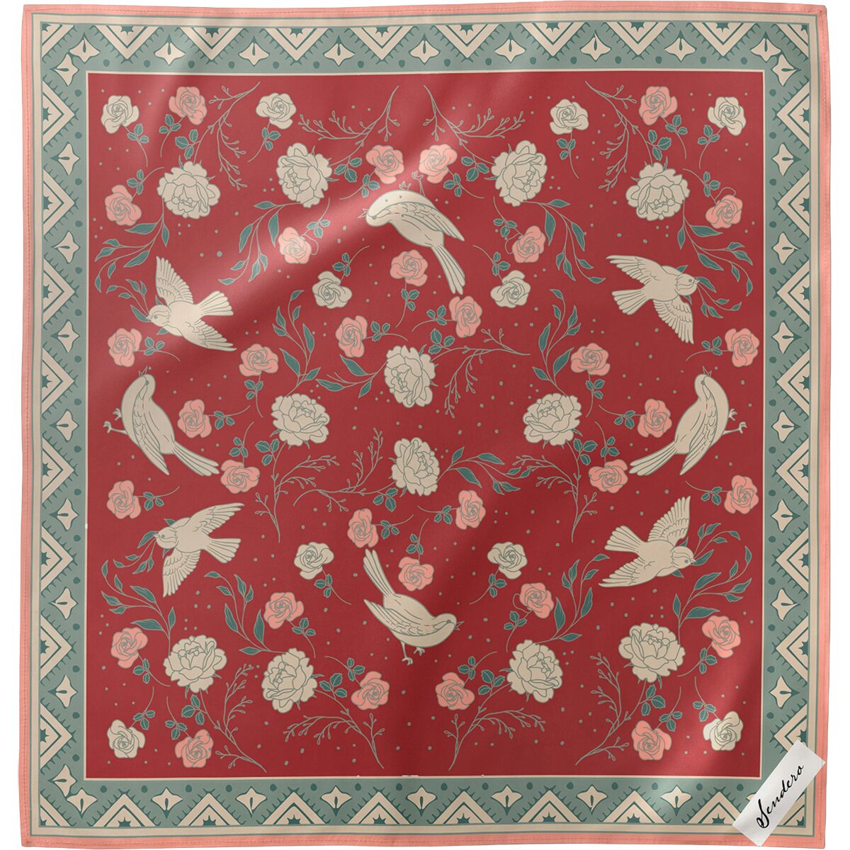 Image of Sendero Provisions Co. Bandana Scarf Rose Dove Red/Teal, One Size