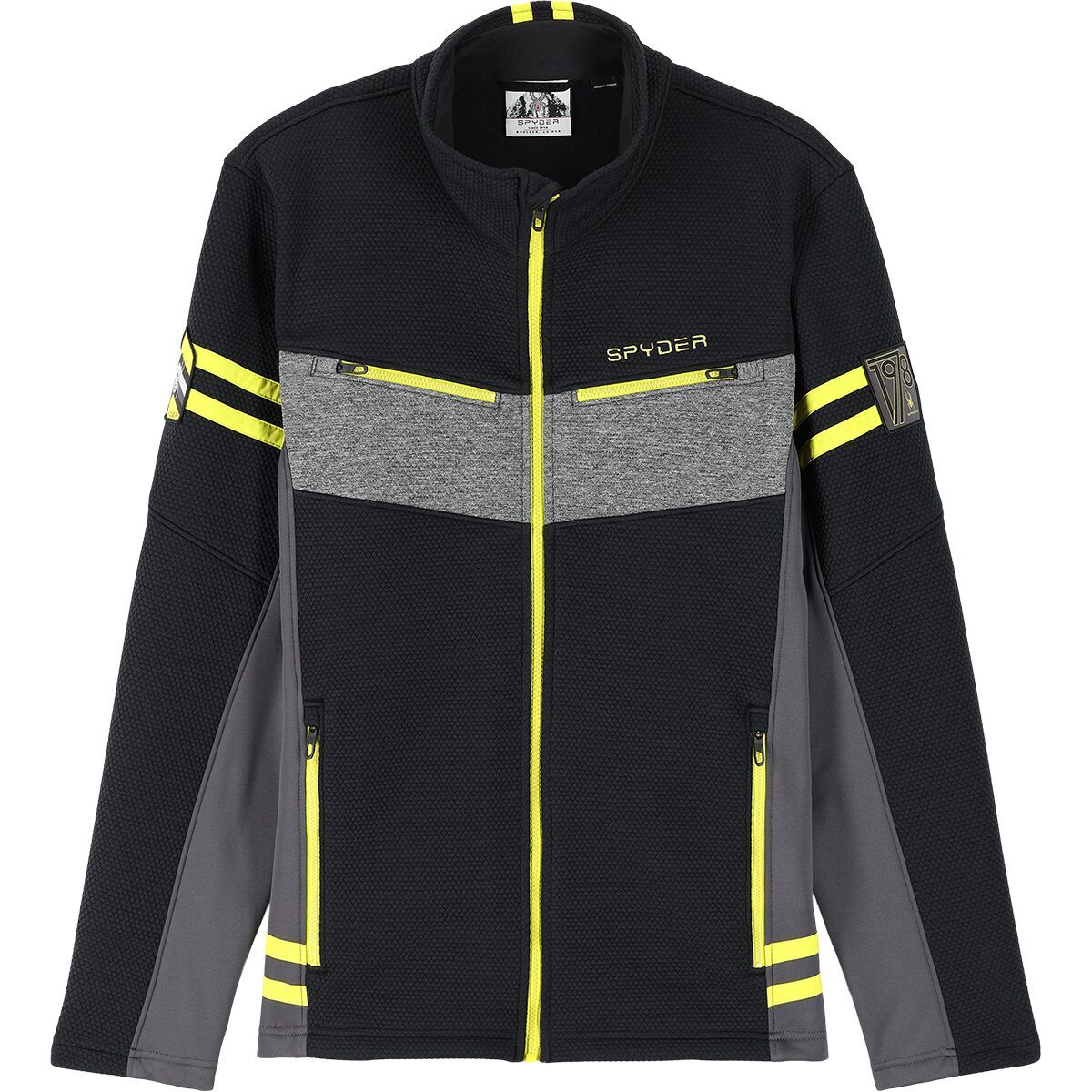 Spyder Wengen Encore Full-Zip Jacket - Men's Black Citron, XL