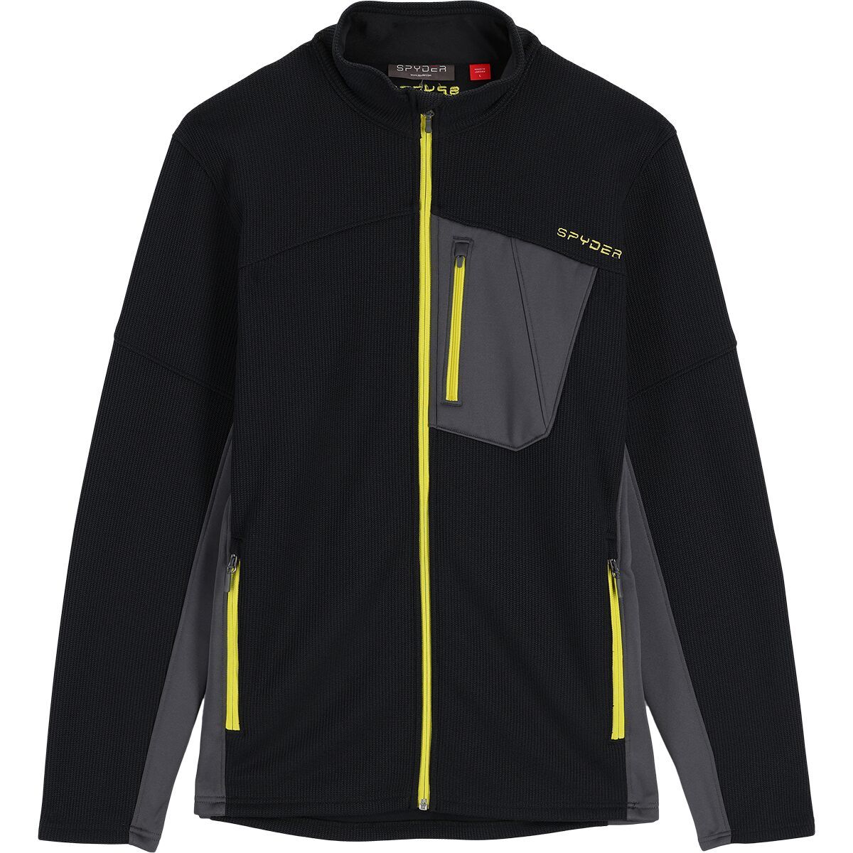 Spyder Bandit Full-Zip Sweater - Men's Black Citron, 3XL