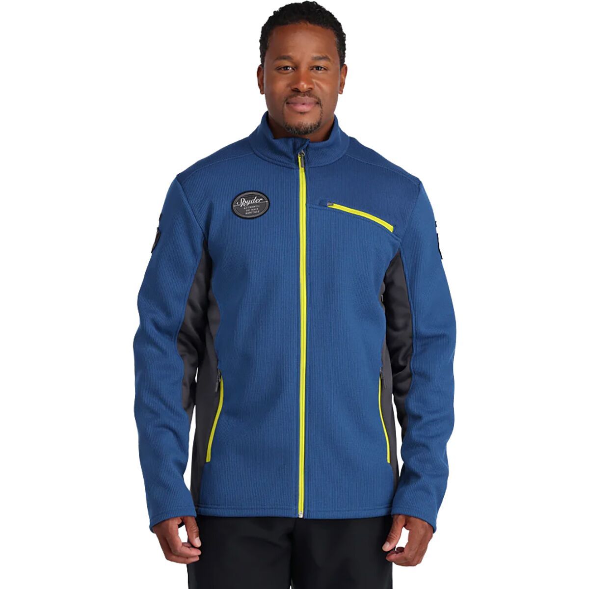 Spyder Bandit Wengen Full-Zip Fleece Jacket - Men's Abyss Citron, XXL
