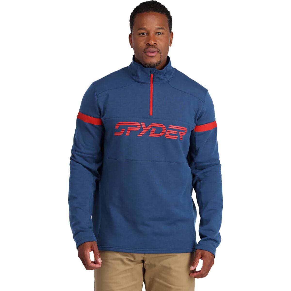 Image of Spyder Speed 1/2-Zip Fleece Jacket - Men's Abyss Volcano, S