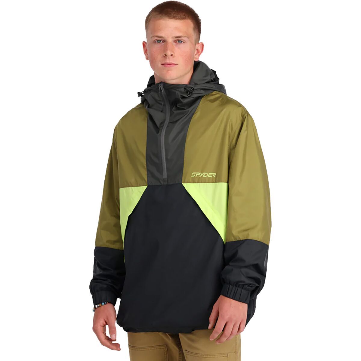 Spyder Belford Windbreaker - Men's Olive Drab Black, XL