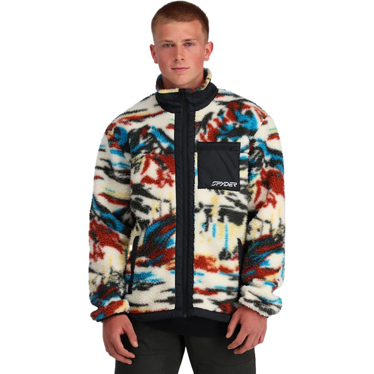 Spyder Sherman Sherpa Fleece Jacket - Men's Van Paint By Numbers, M