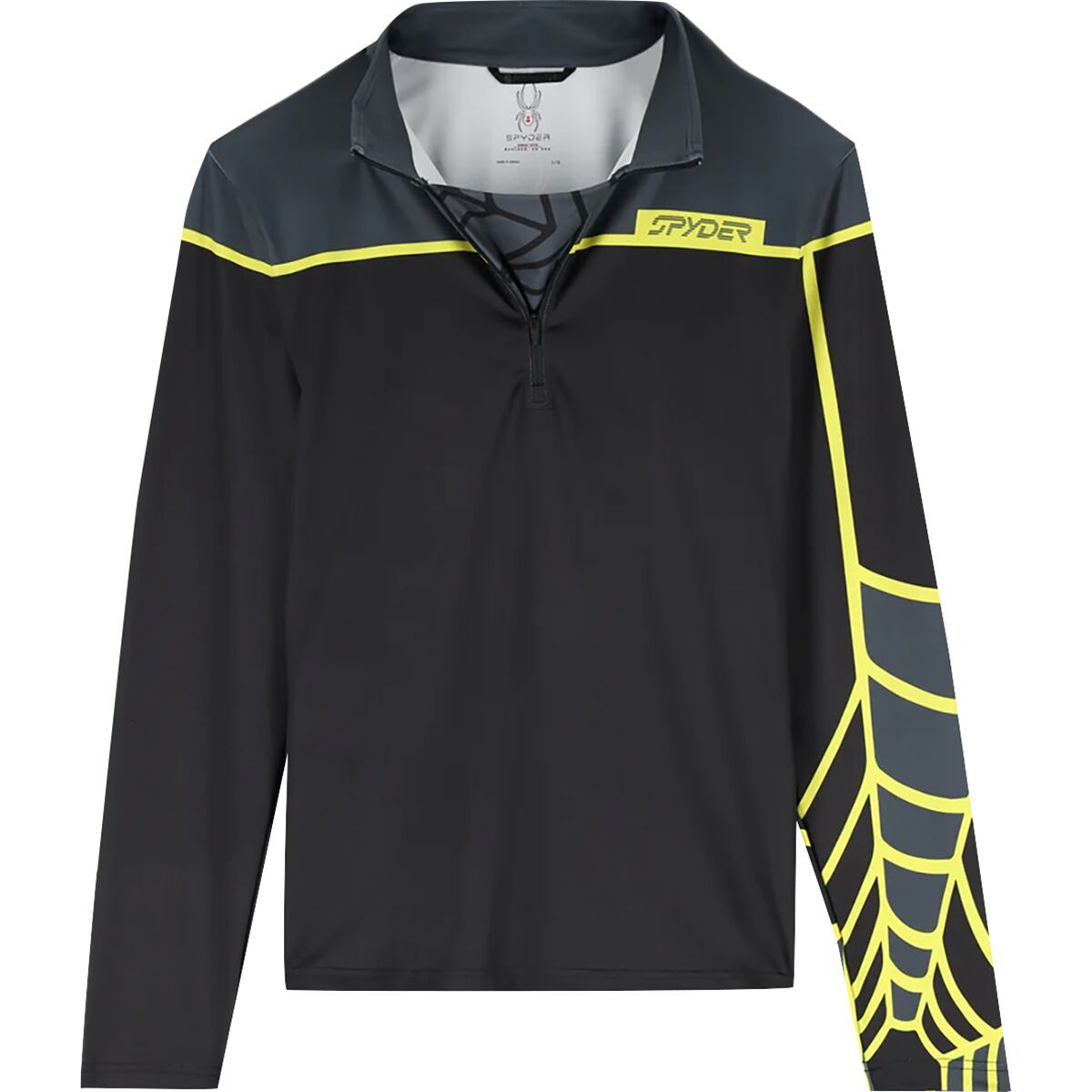 Spyder Spirit Of '78 Half-Zip Baselayer Top - Men's Ebony Citron, L