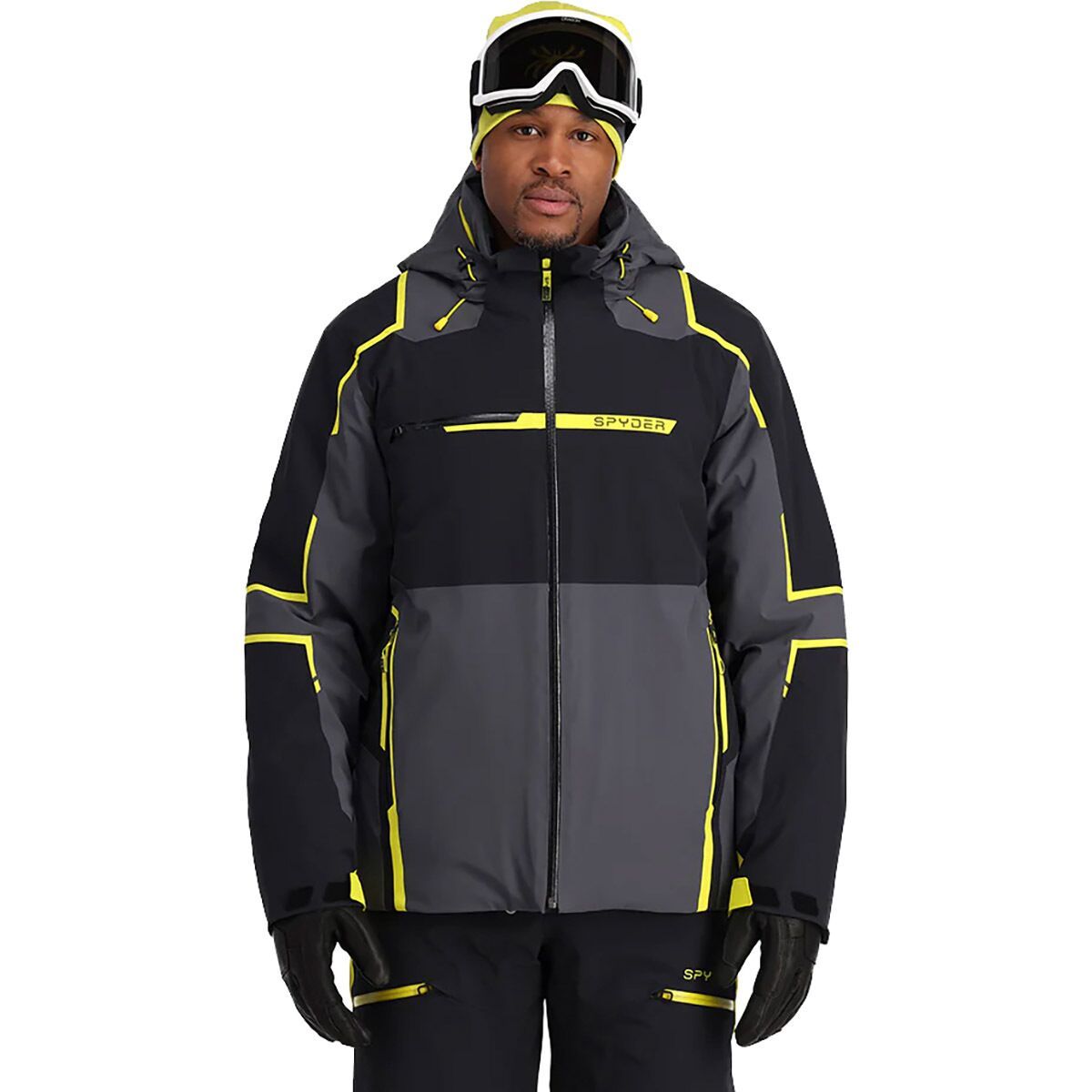 Spyder Titan Jacket- Men's Black Citron, L