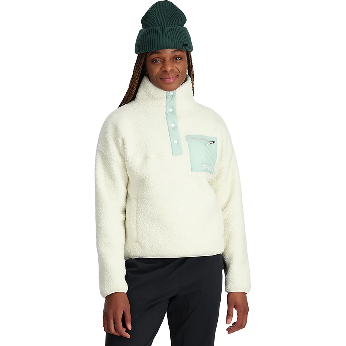 Spyder Cloud Fleece Snap Pullover - Women's Snow, S