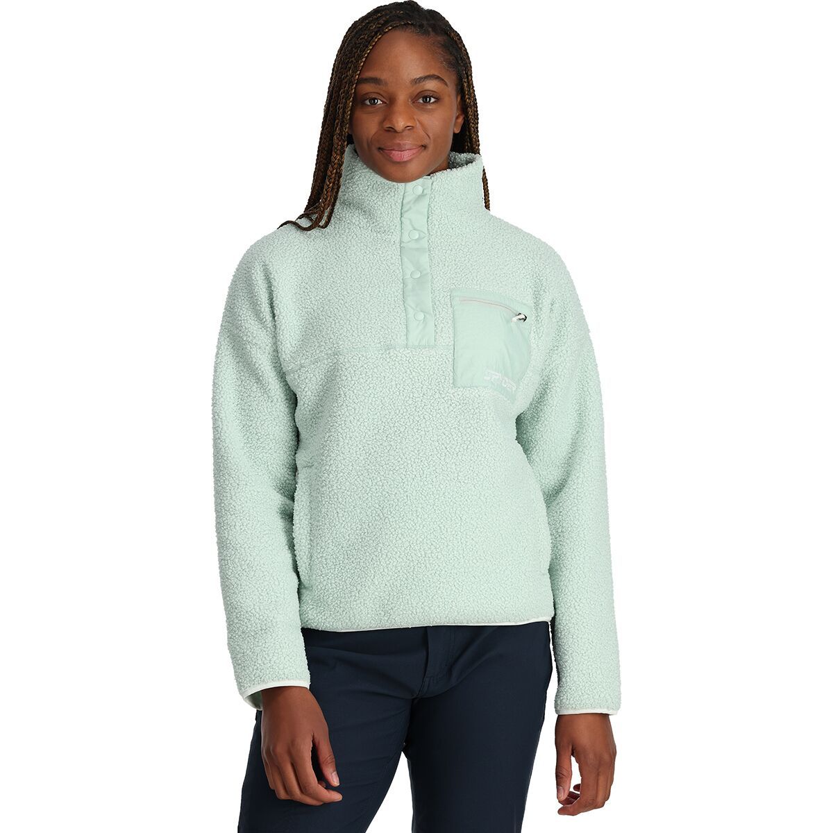 Spyder Cloud Fleece Snap Pullover - Women's Wintergreen, L