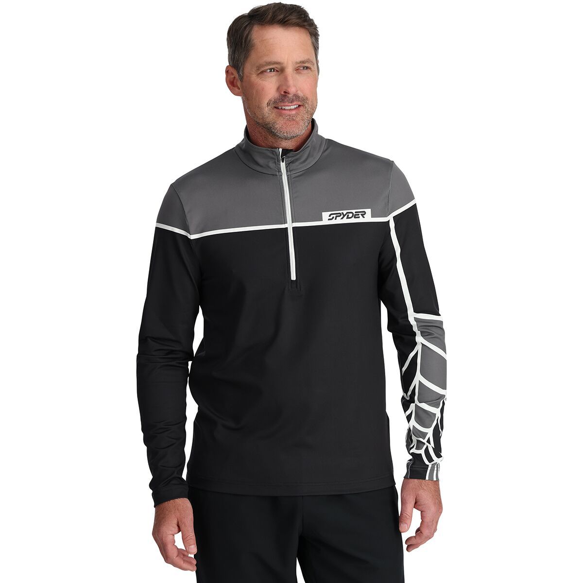 Spyder Capitol Zip T-Neck Top - Men's Black, XXL