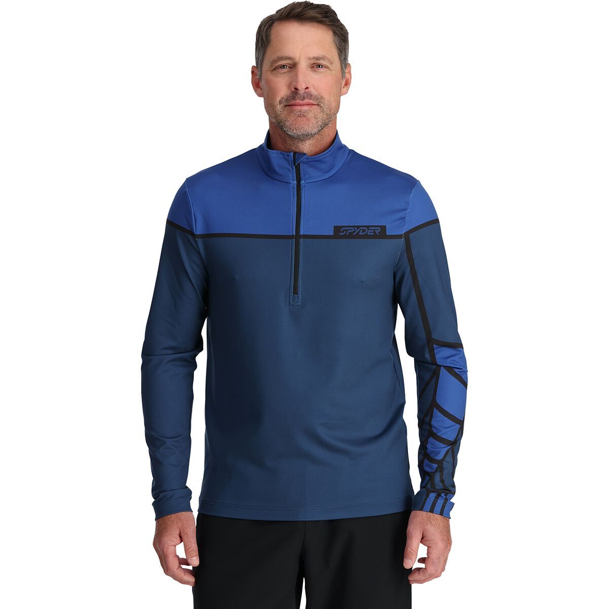 Spyder Capitol Zip T-Neck Top - Men's True Navy, M