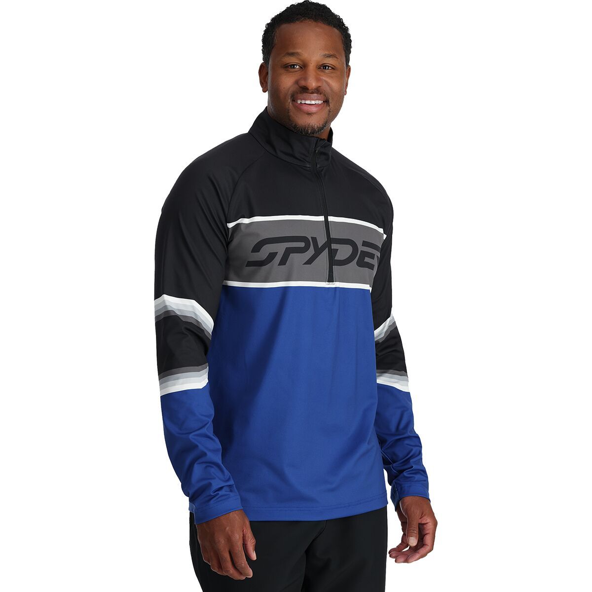 Spyder Premier Zip T-Neck Top - Men's Electric Blue, XXL