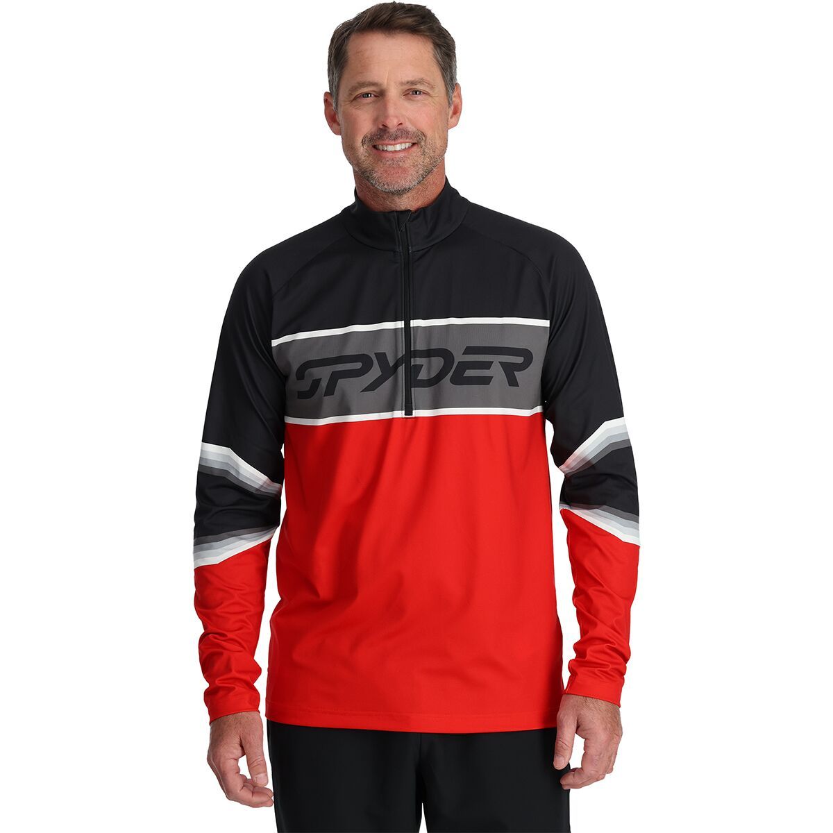 Spyder Premier Zip T-Neck Top - Men's Volcano, XL