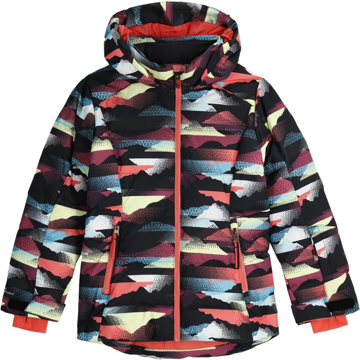 Image of Spyder Zadie Synthetic Down Jacket - Kids' Multi Mountain Print, 12