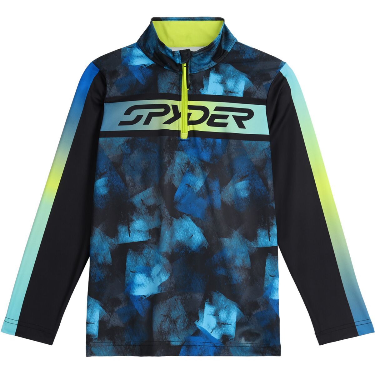 Image of Spyder Jacobs 1/2-Zip Top - Kids' Cobalt Block Camo, M