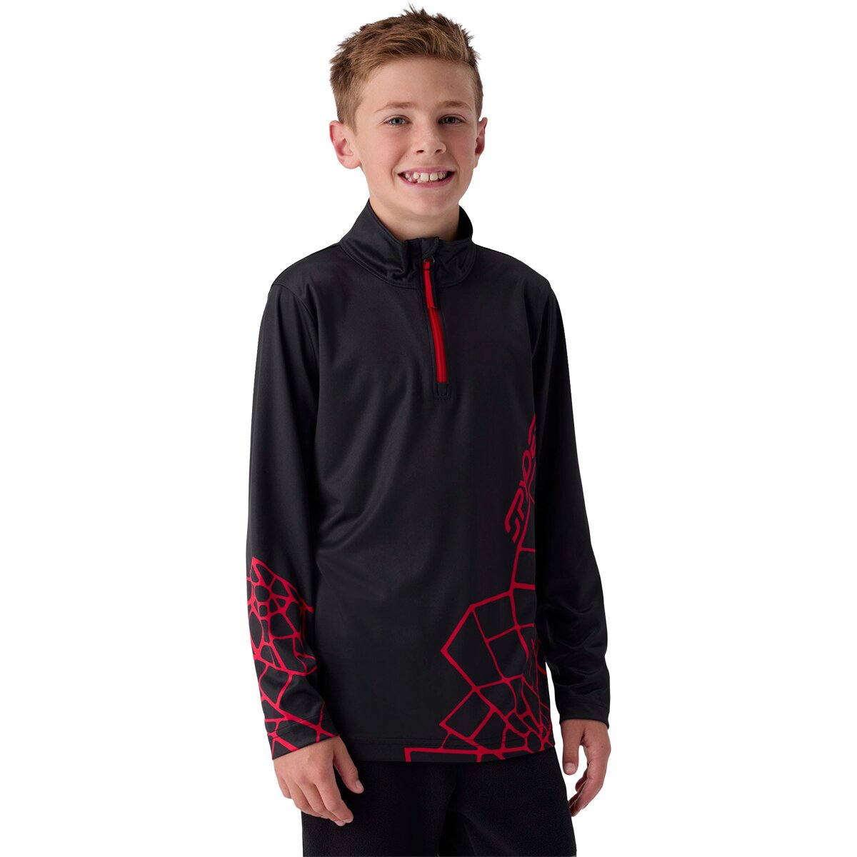 Image of Spyder Jacobs 1/2-Zip Top - Boys' Black, L