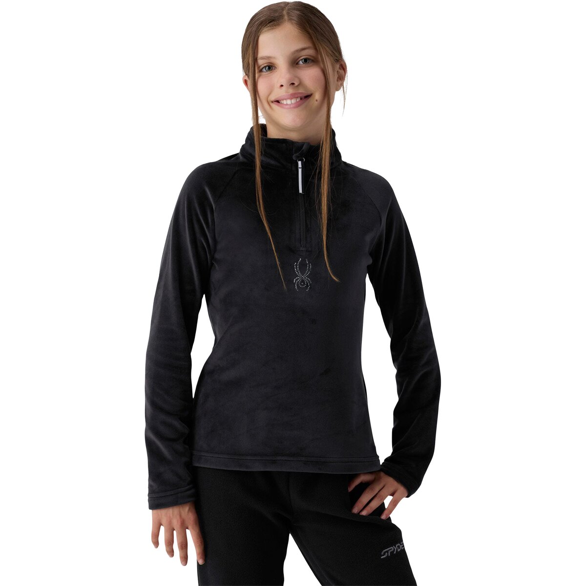 Spyder Shimmer Bug 1/2-Zip Pullover - Girls' Black, L