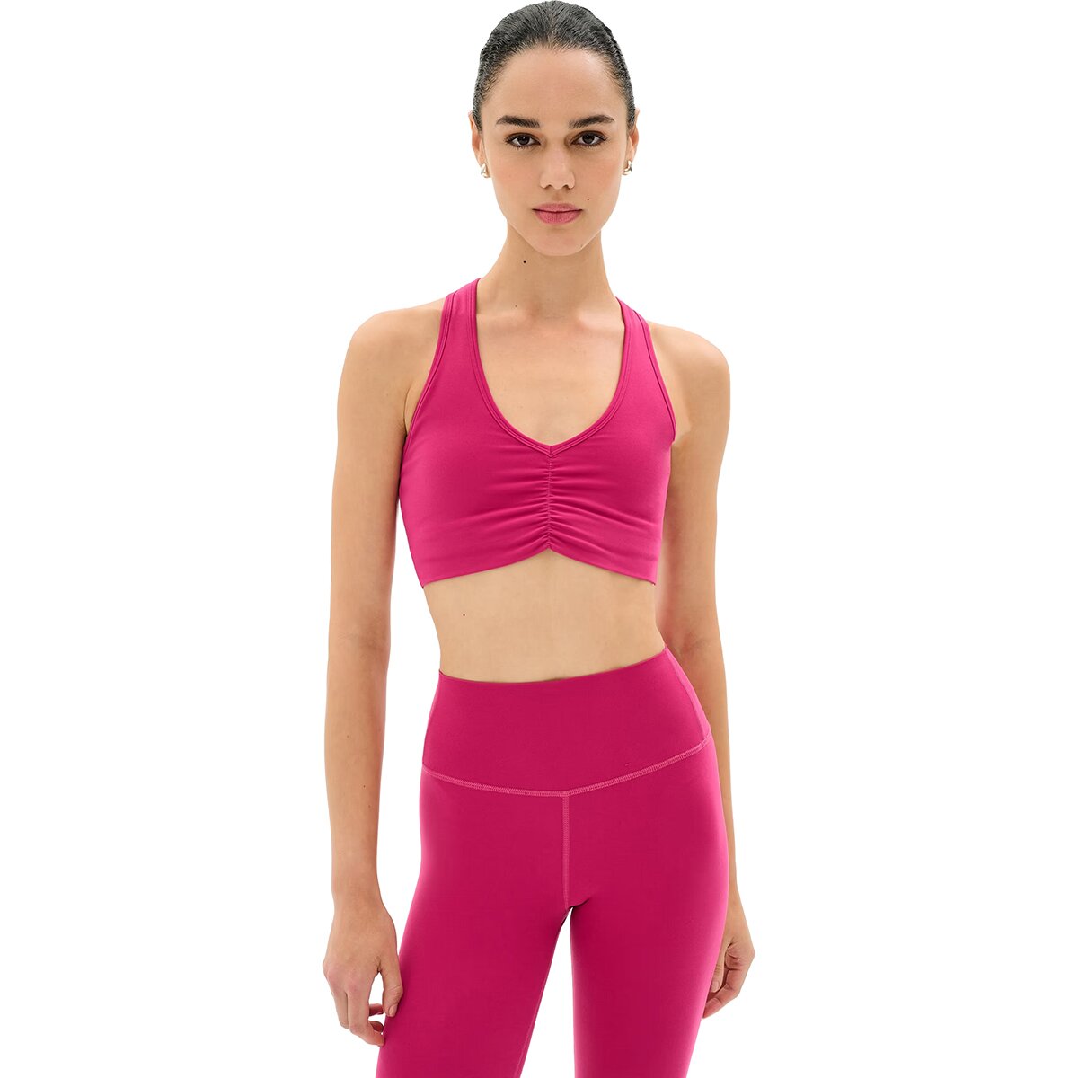 Image of Splits59 Airweight Bra With Ruching - Women's Sangria, S