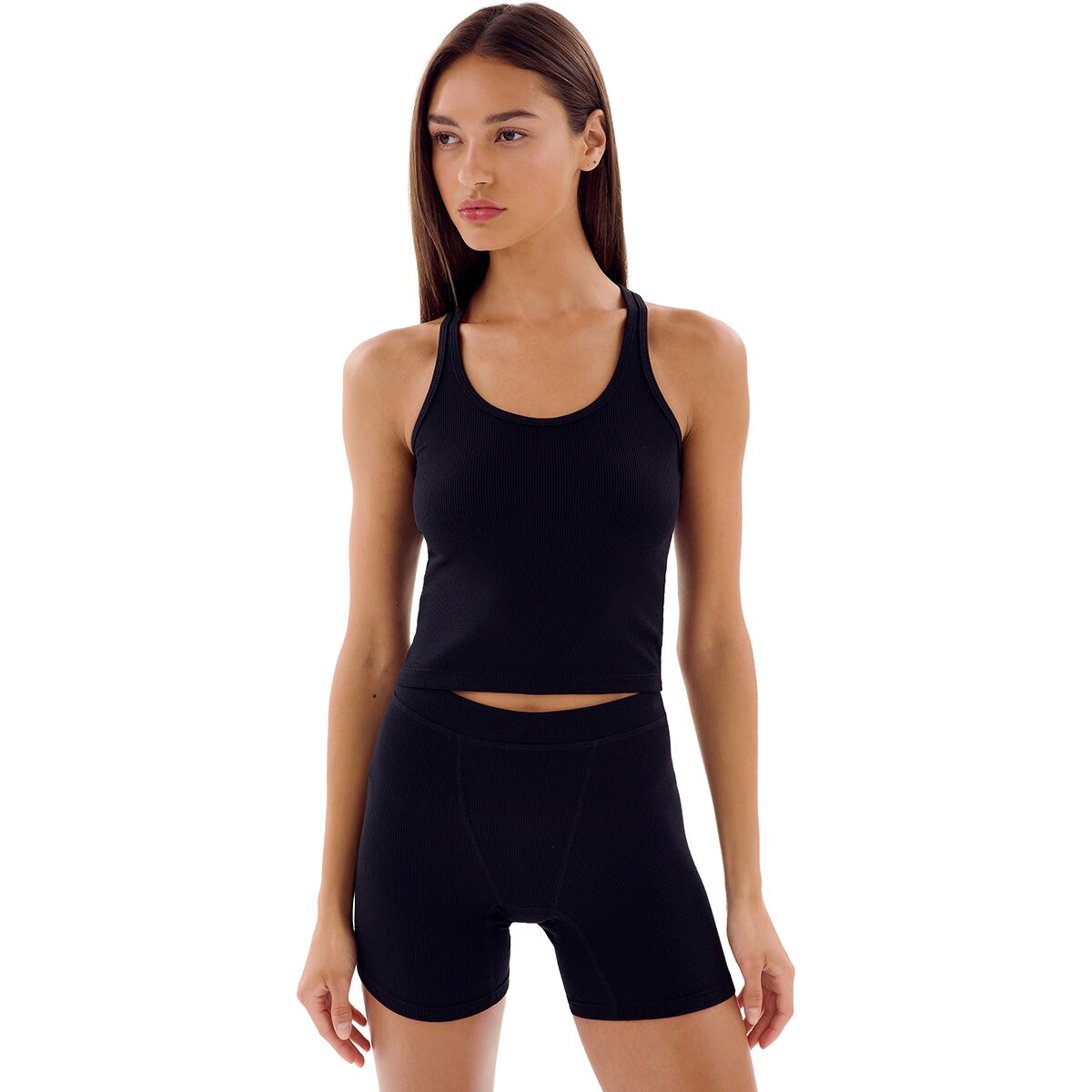 Image of Splits59 Ashby Rib Crop Tank Top - Women's Black, M