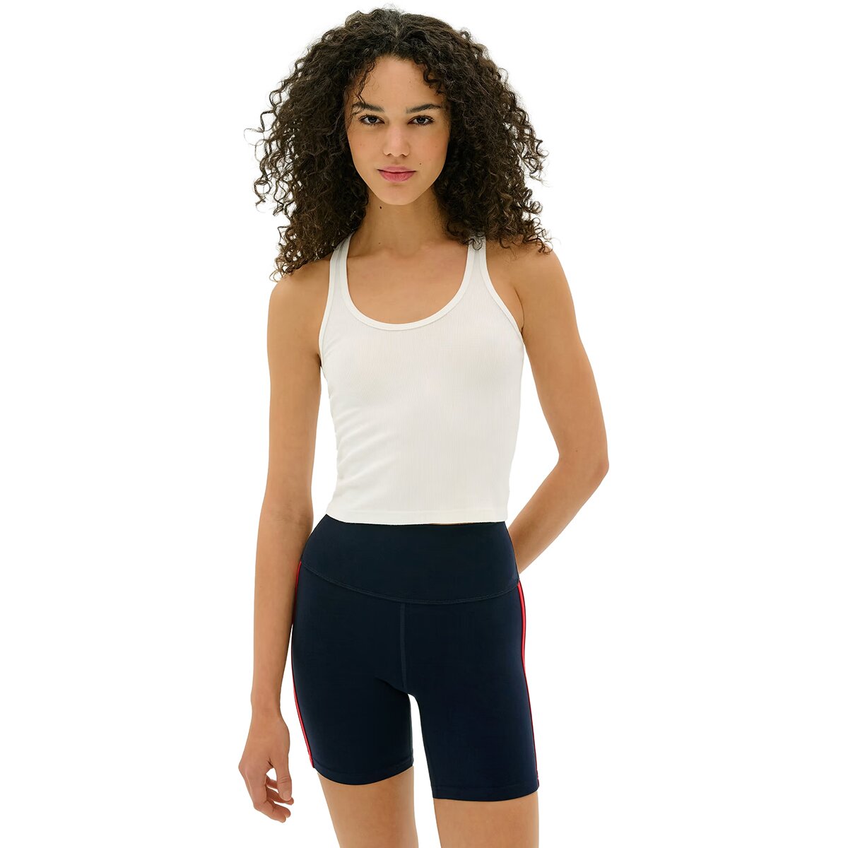Image of Splits59 Ashby Rib Crop Tank Top - Women's White, M