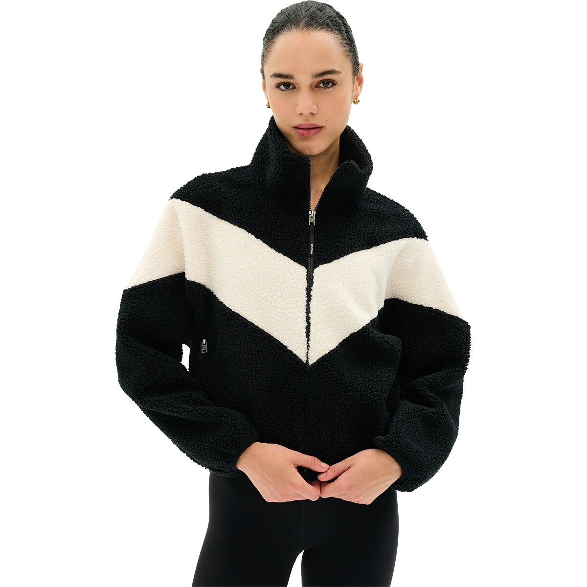 Splits59 Splits59 Lottie Chevron Sherpa Full Zip Jacket - Women's Black/Creme, XL - $258.00 at Backcountry.com