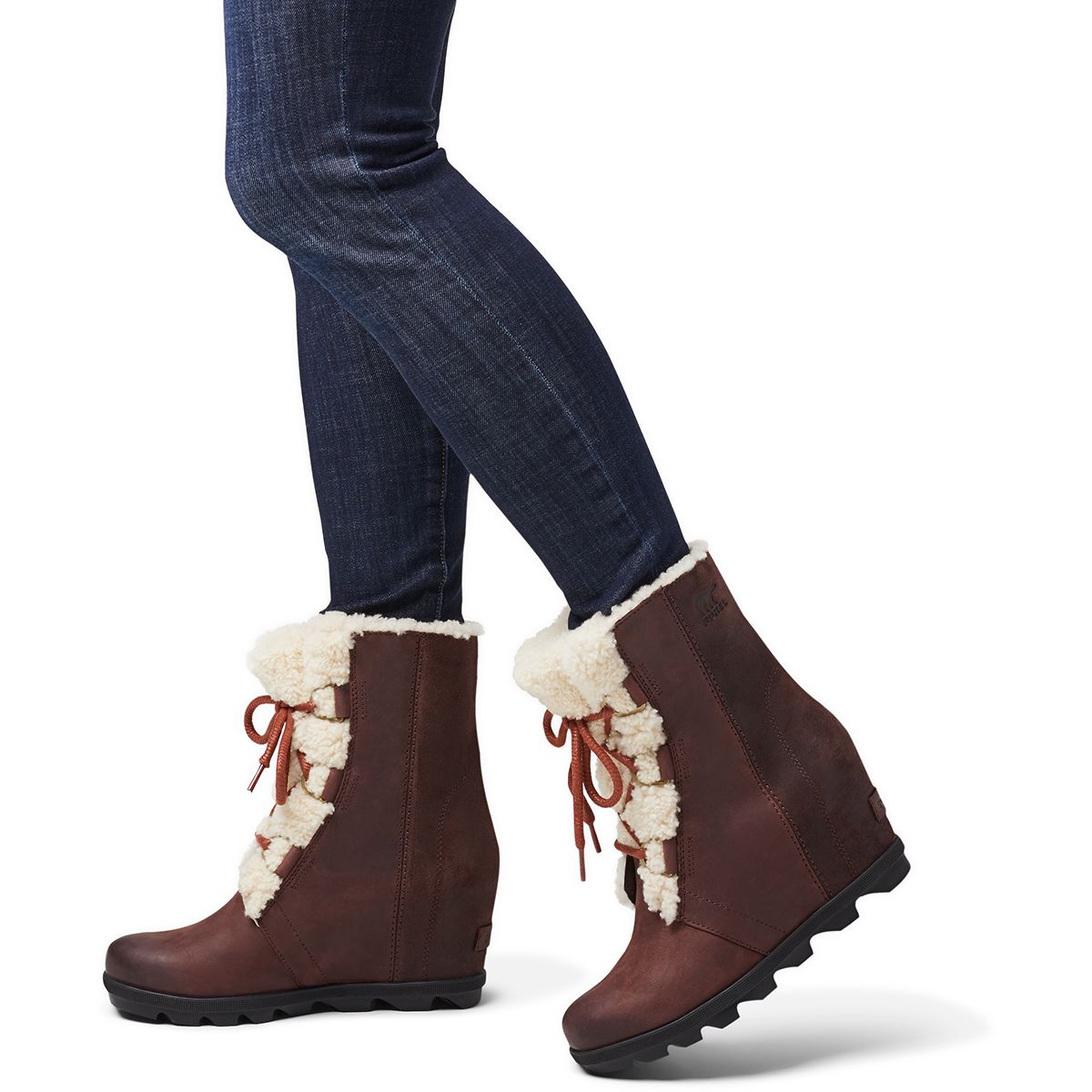 sorel wedge shearling boot