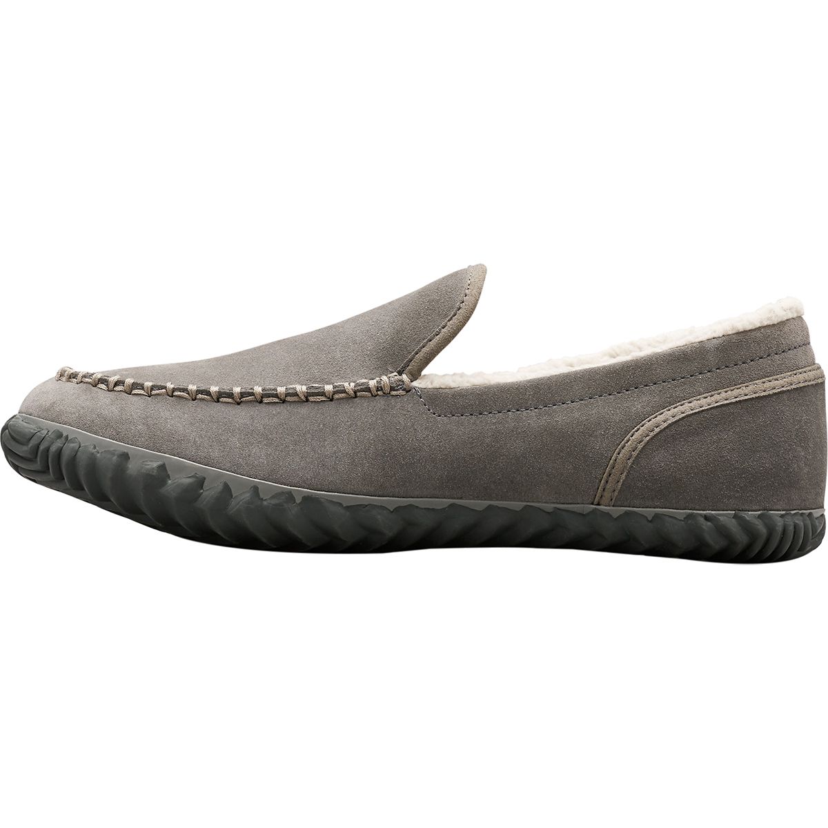 SOREL Dude Moc Faux Fur Suede Leather Slipper Quarry Gray Mens 7.5 Sorel Dude Moc Slippers In Quarry In Grey - 42% Off  main image 4
