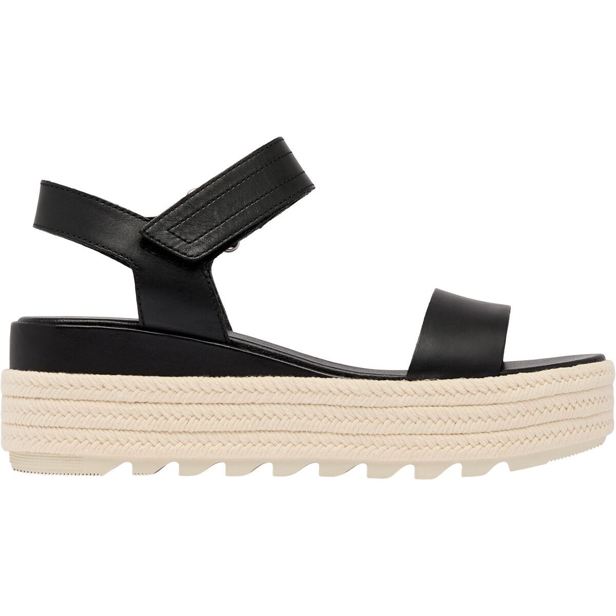 Image of SOREL Cameron Flatform Sandal - Women's Black/Chalk, 9.5
