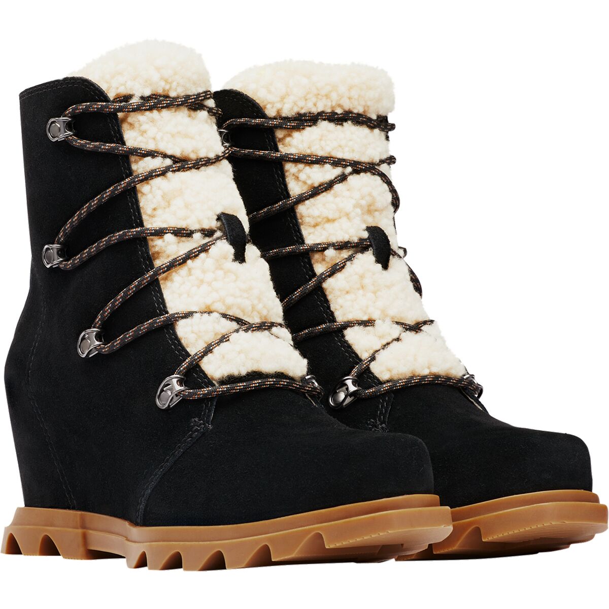 Sorel joan of arctic wedge shearling black sales