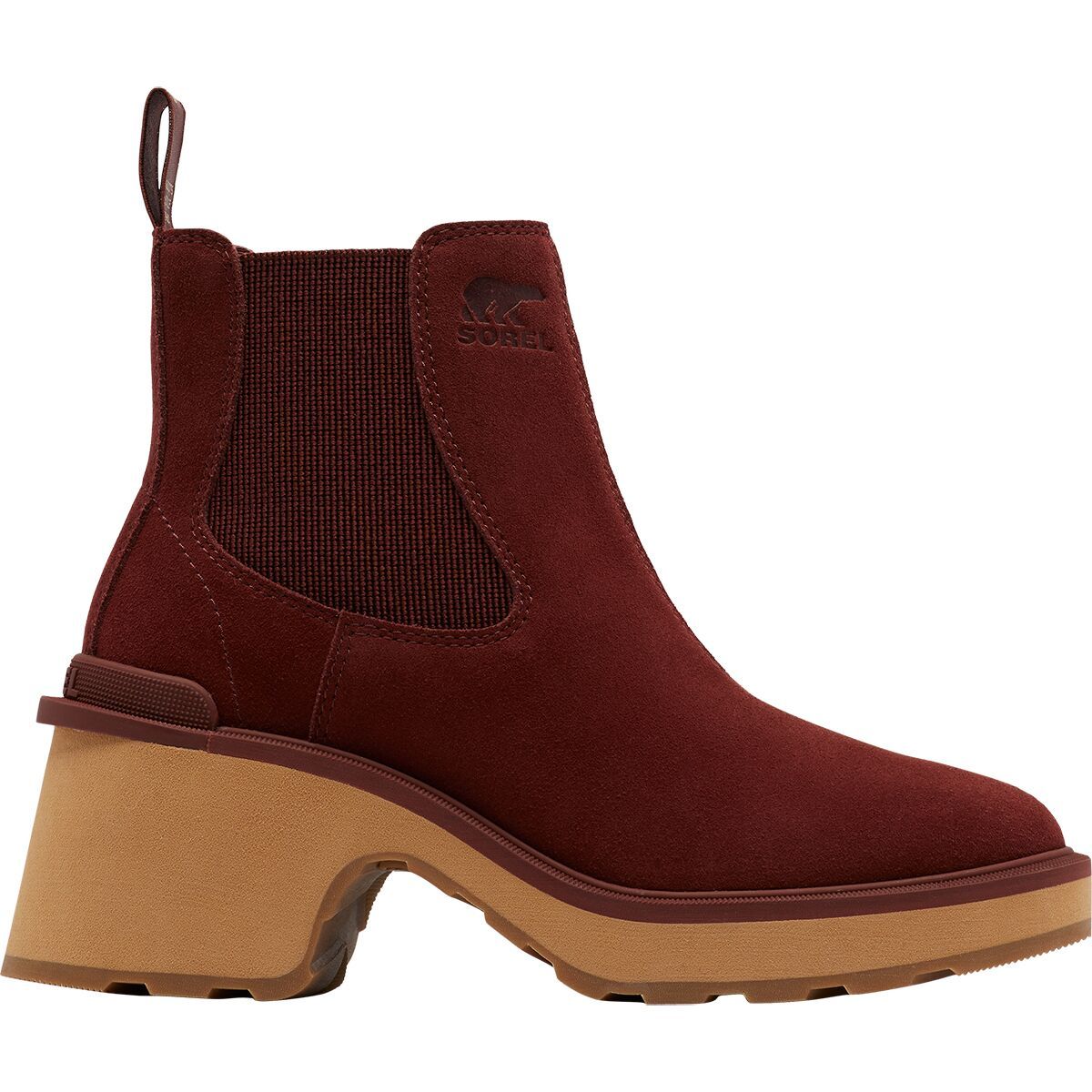 Image of SOREL Hi-Line Heel Chelsea Boot - Women's Spice/Tawny Buff, 9.5