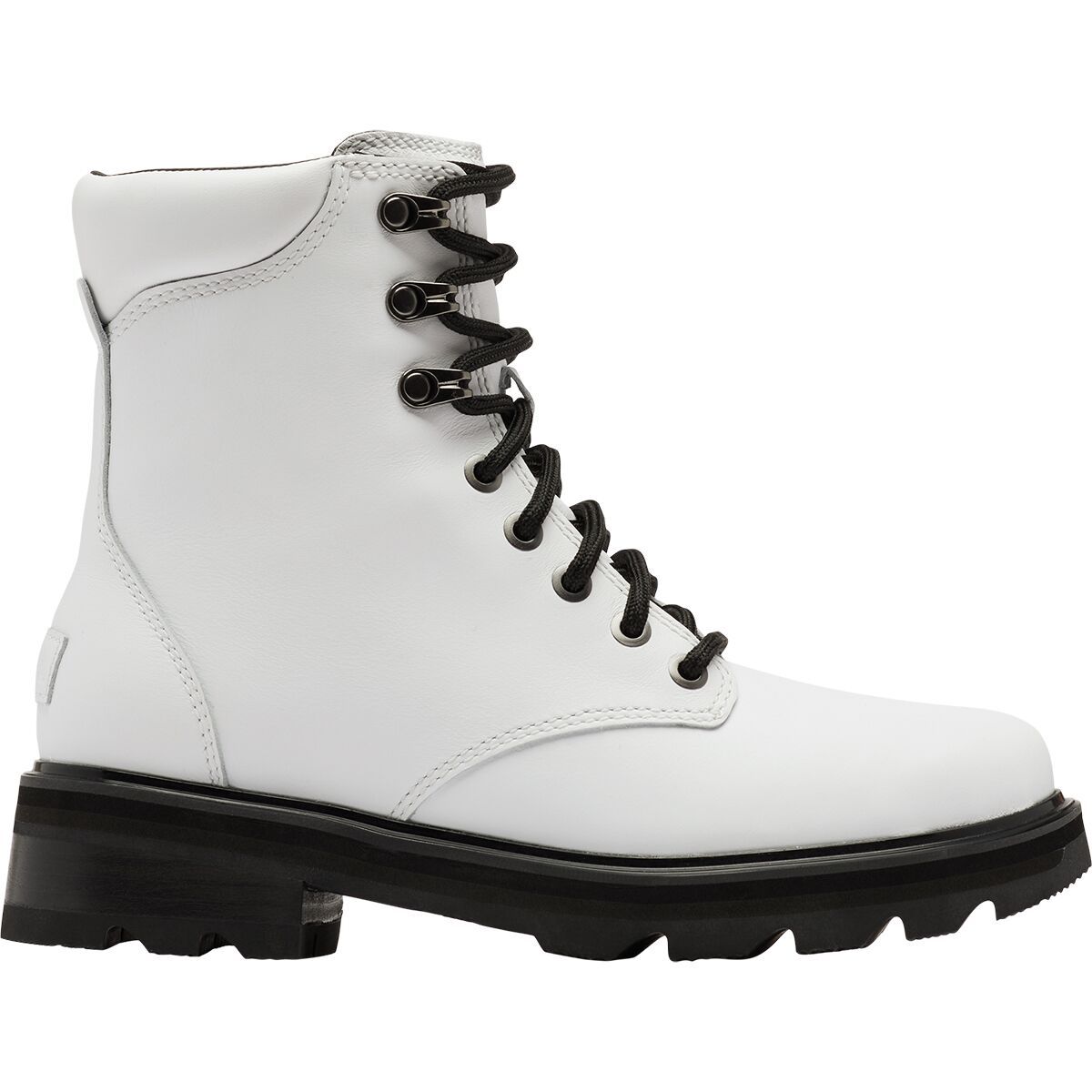 SOREL Lennox Lace Stkd WP Boot - Women's White/Black, 6.0