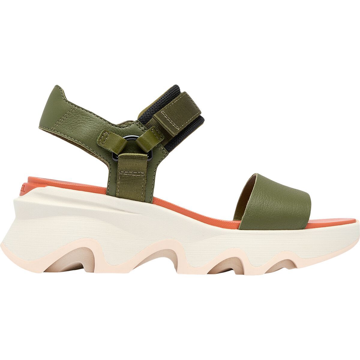 SOREL Kinetic Impact Y-Strap High Sandal - Women's Utility Green/Pearlescent, 9.5