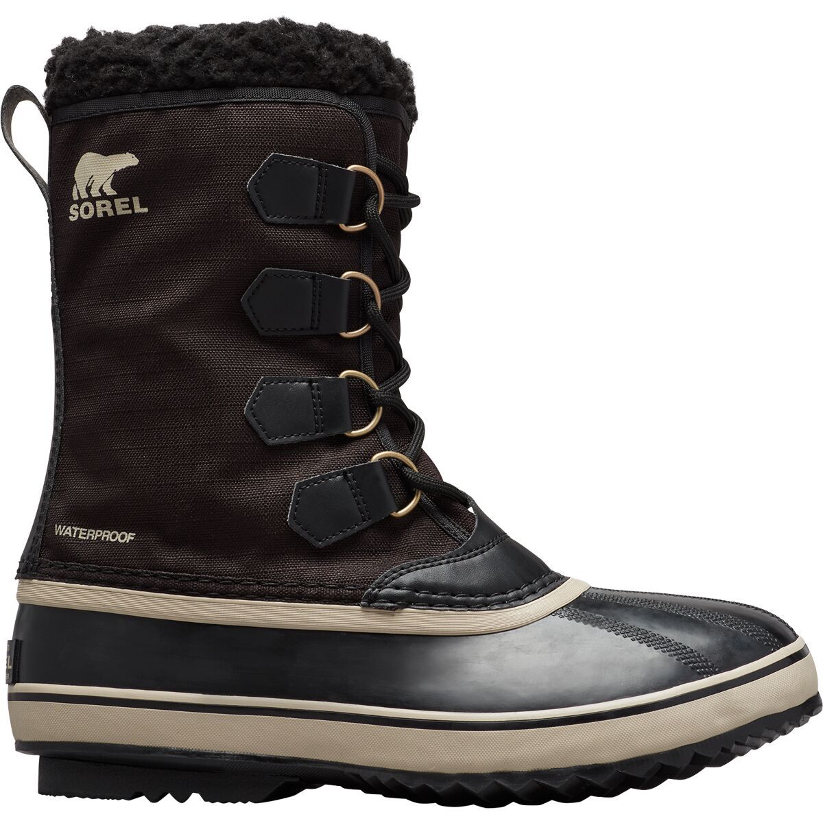 Image of SOREL 1964 Pac Nylon WP Boot - Men's Black/Ancient Fossil, 11.0