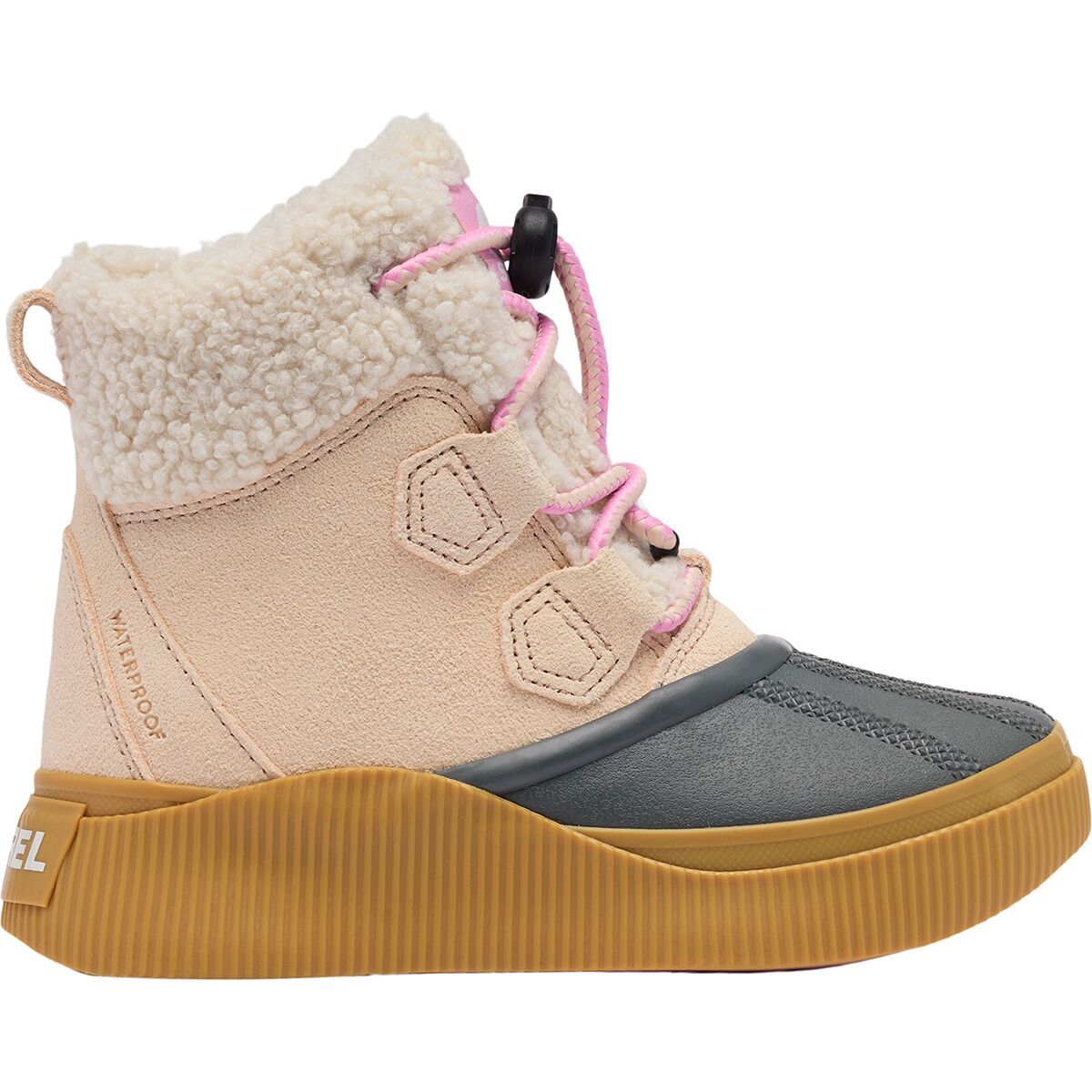 Image of SOREL Out N About IV Chillz WP Boot - Kids' Pearlescent/Gum 16, 5.0