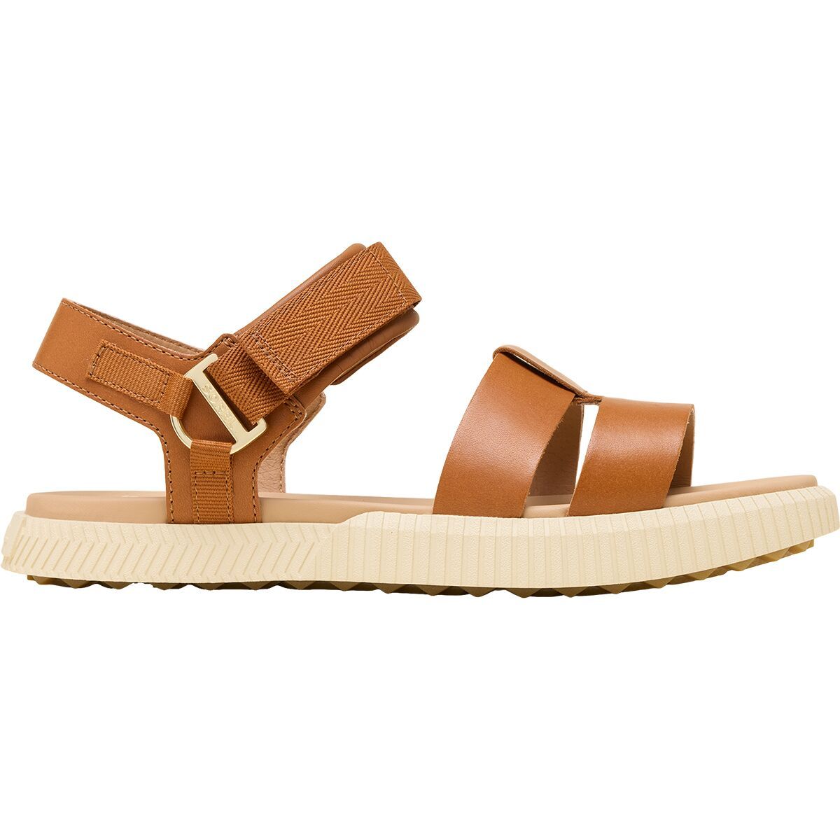 Image of SOREL Ona Ave Ankle Strap Flat Sandal - Women's Iced Tea/Gum 16, 8.5