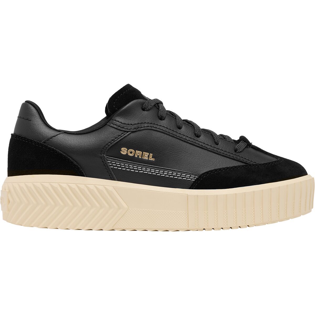 Image of SOREL Ona Ave T-Toe Shoe - Women's Black/Honey White, 6.5