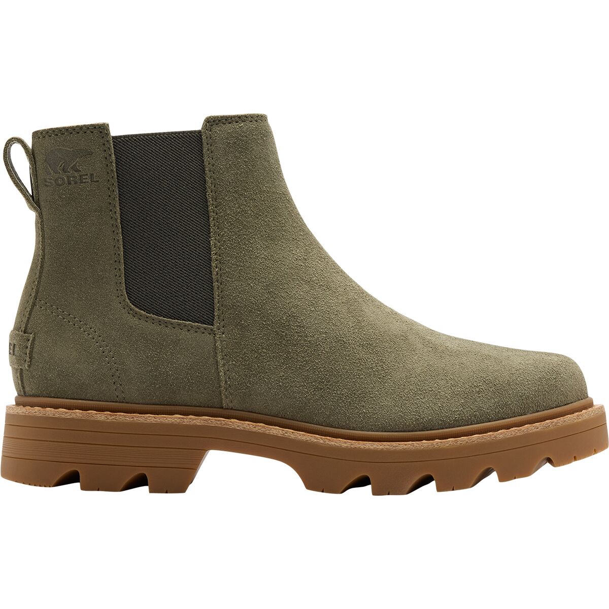 Image of SOREL Revel RD WP Chelsea Boot - Women's Stone Green/Gum 2, 10.0