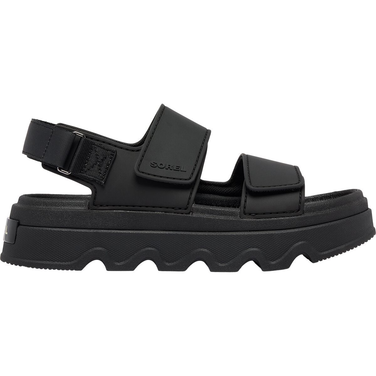 Image of SOREL Kinetic Sunchase Ankle Strap Sandal - Women's Black/Sea Salt, 9.0