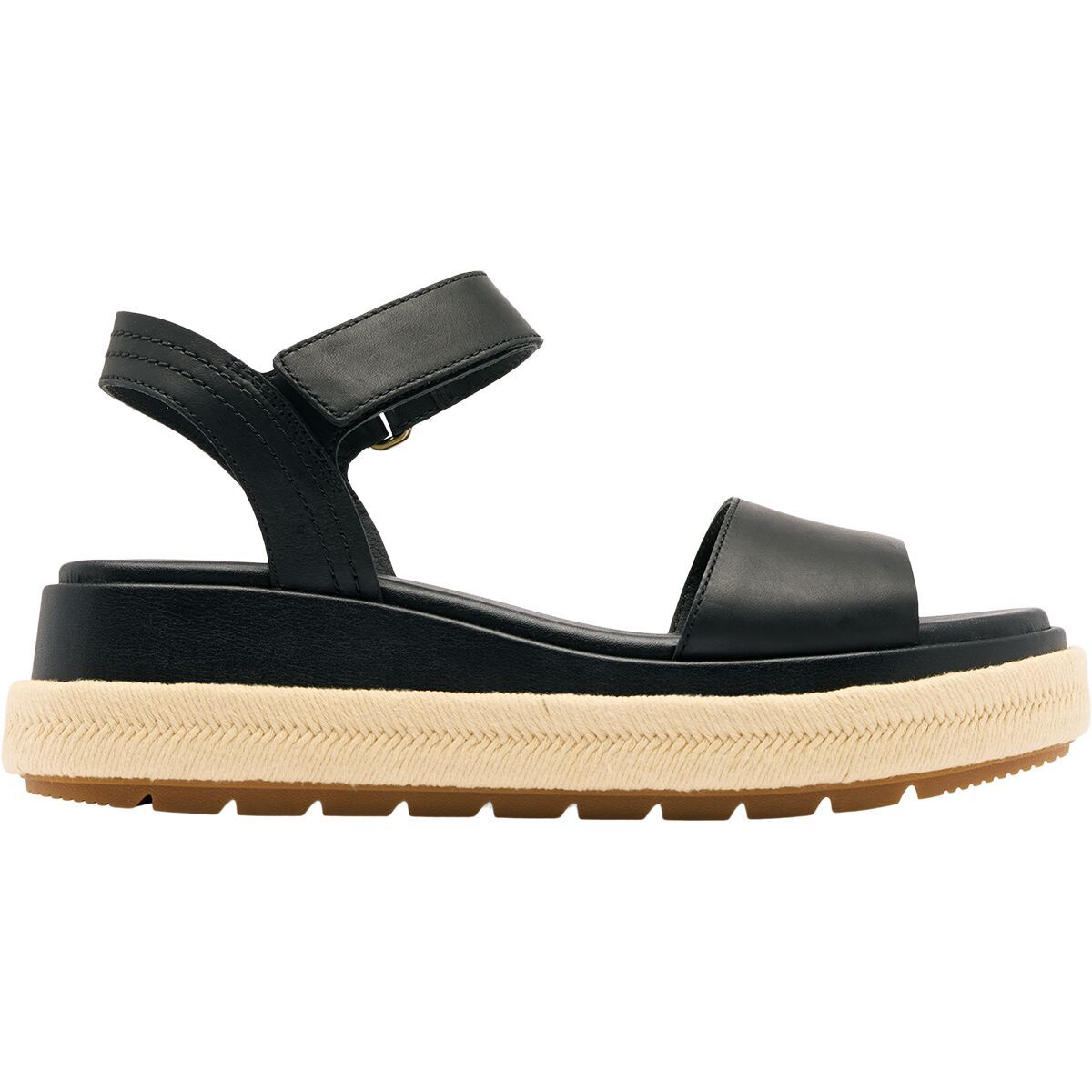 Image of SOREL Sunpeak Platform Sandal - Women's Black/Gum 2, 8.5