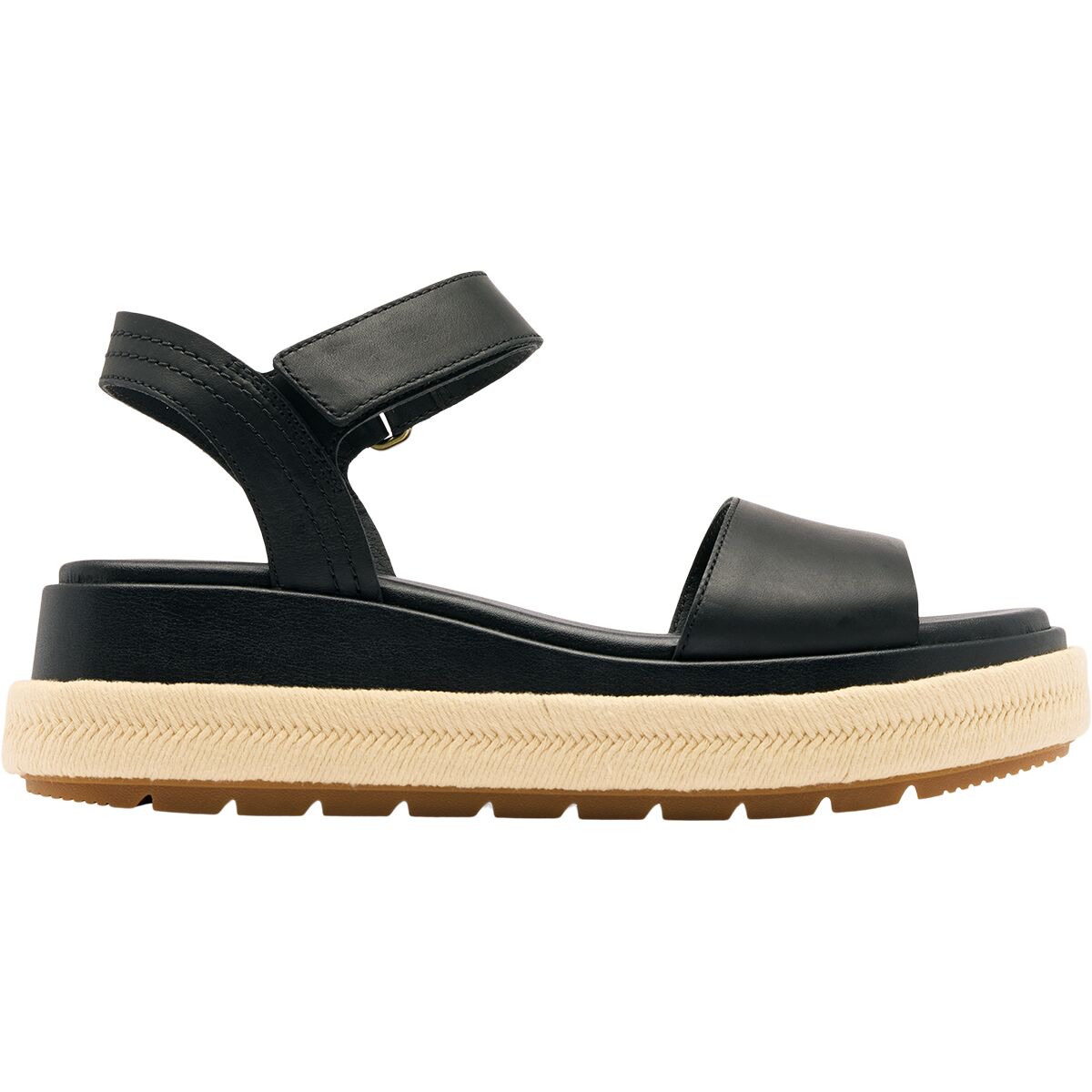Image of SOREL Sunpeak Platform Sandal - Women's Black/Gum 2, 7.5