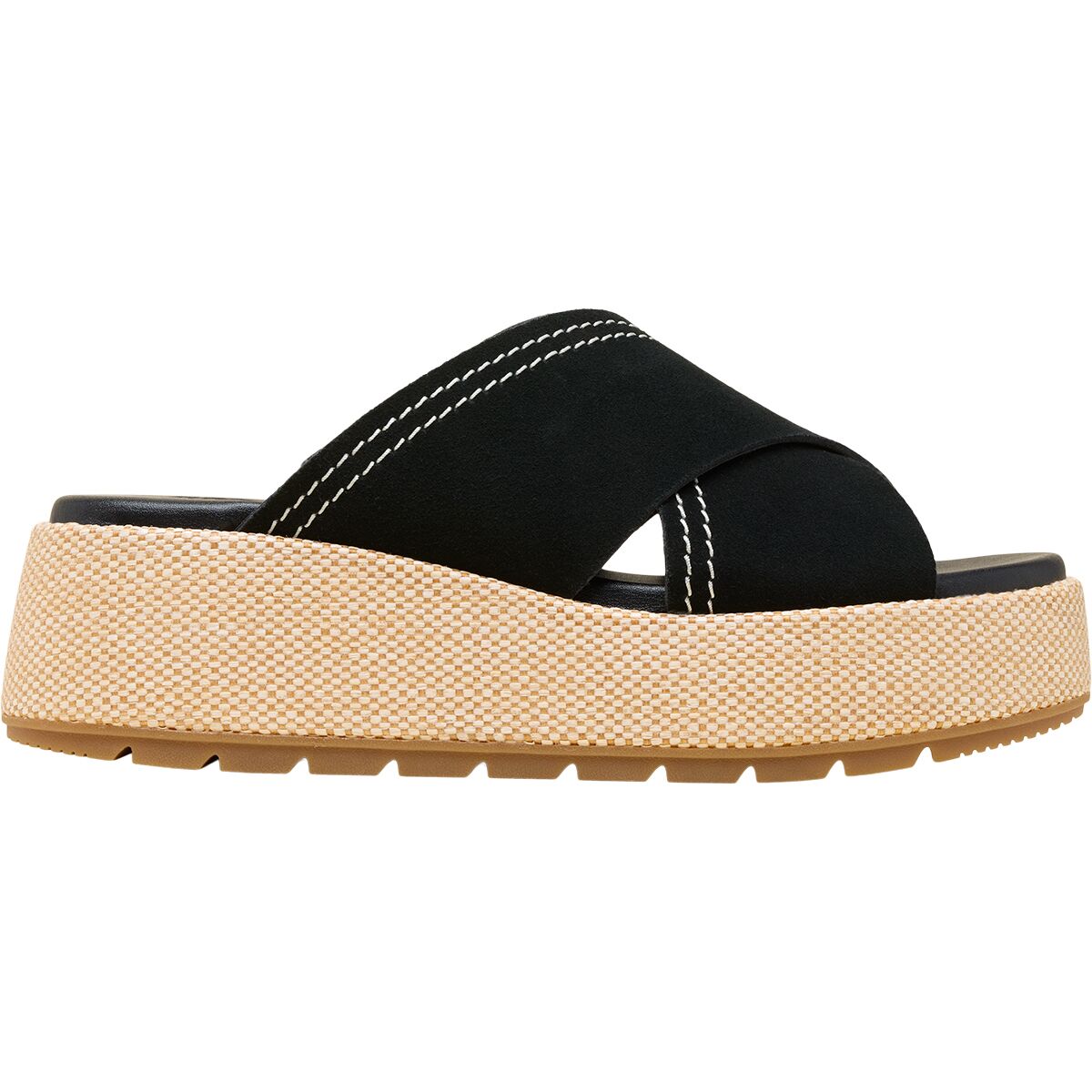 Image of SOREL Sunpeak Platform Slide Sandal - Women's Black/Gum 2, 9.0