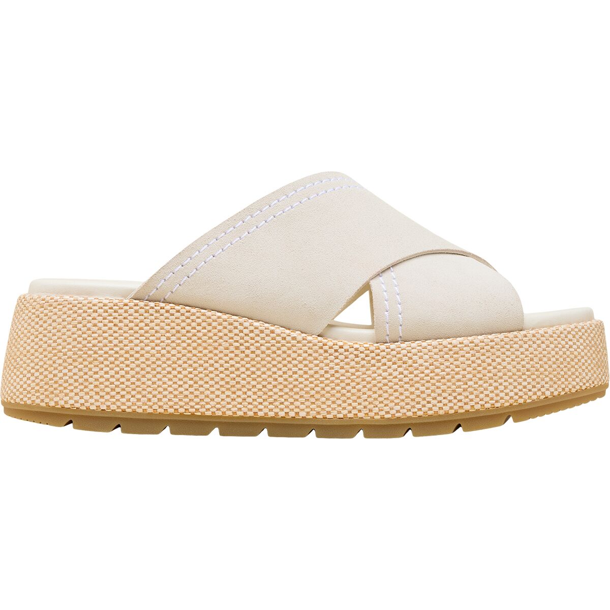 Image of SOREL Sunpeak Platform Slide Sandal - Women's Chalk/Gum 16, 9.0
