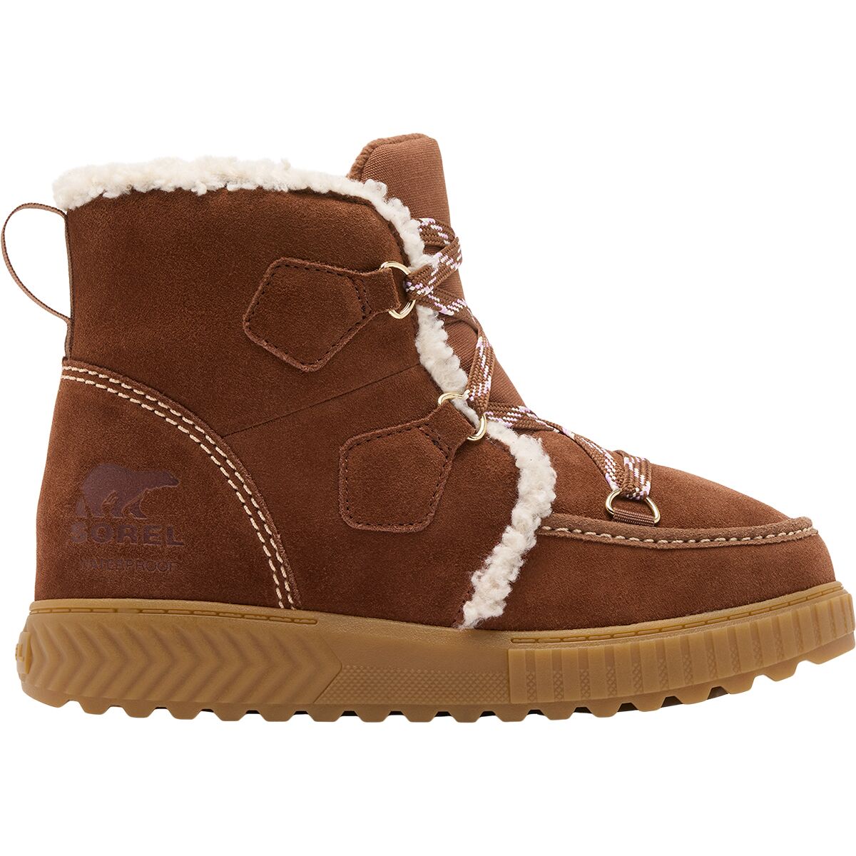 Image of SOREL Ona Ave Alpine WP Boot - Kids' Dark Auburn/Gum 2, 5.0