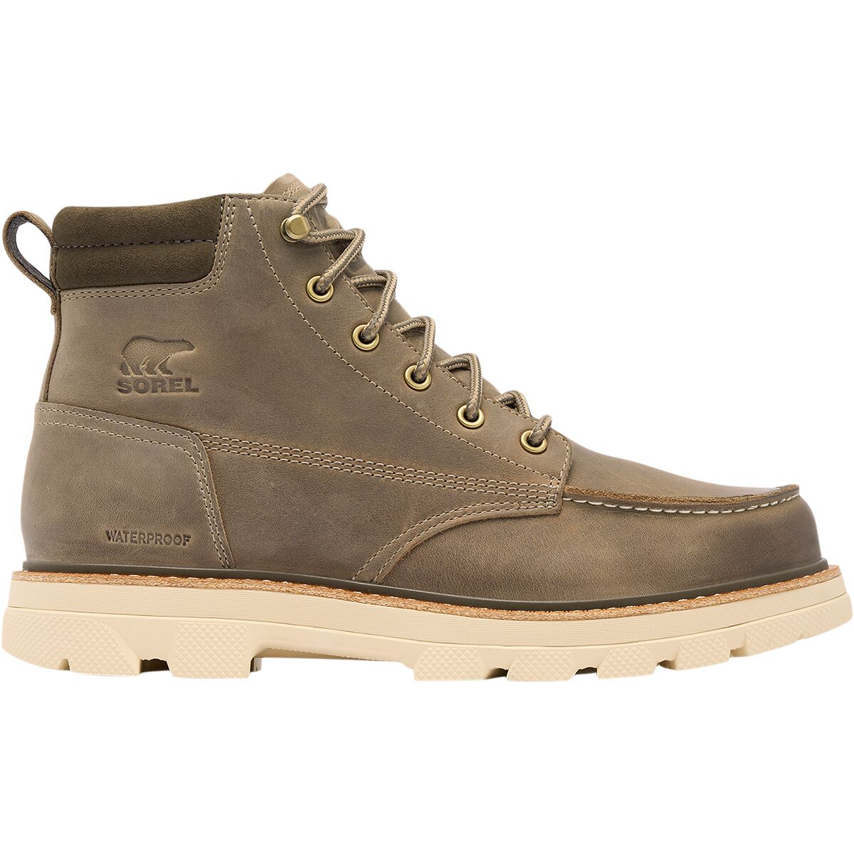 Image of SOREL Lark-47 Moc Toe WP Boot - Men's Wet Sand/Major, 8.0