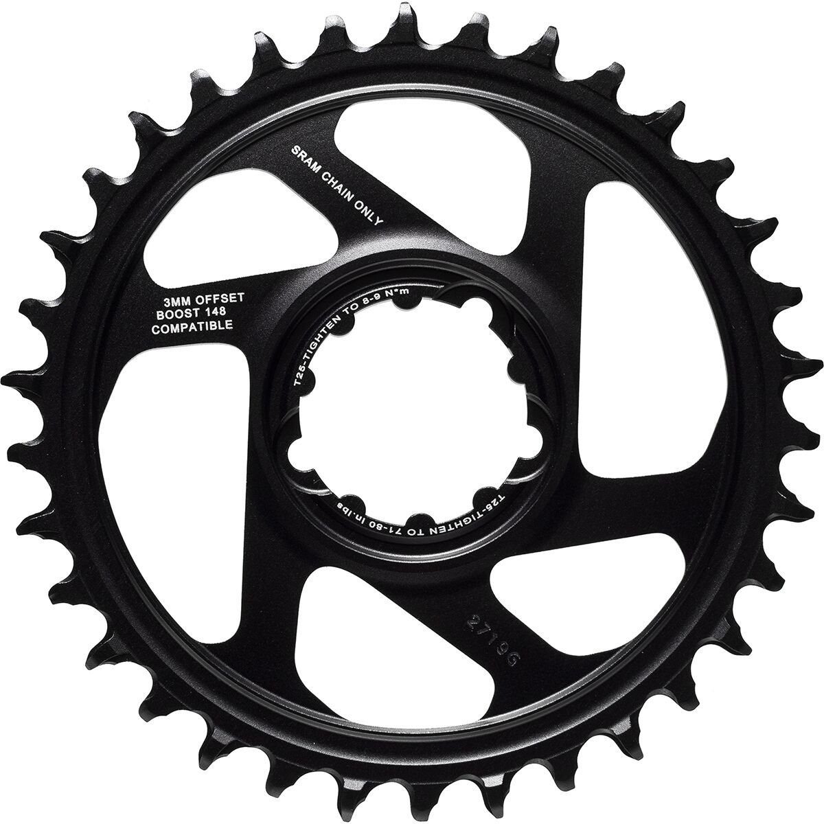 Image of SRAM X-Sync 2 Eagle 12-Speed Direct Mount Chainring - Boost Black, 36T/3mm Offset