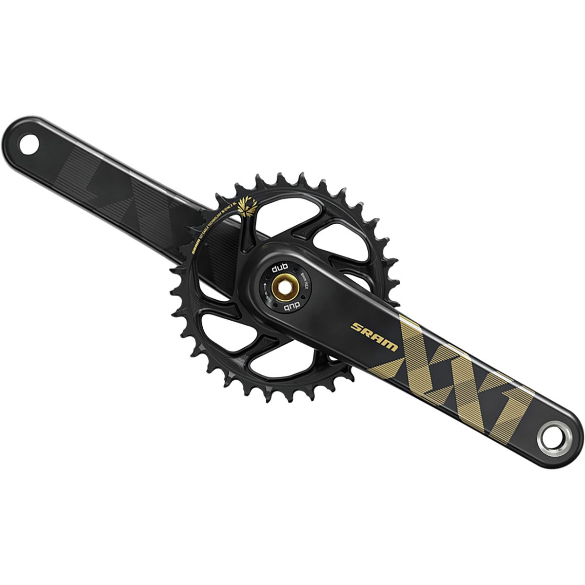 Image of SRAM XX1 Eagle DUB SL Crankset - Boost Gold, 175mm/34T