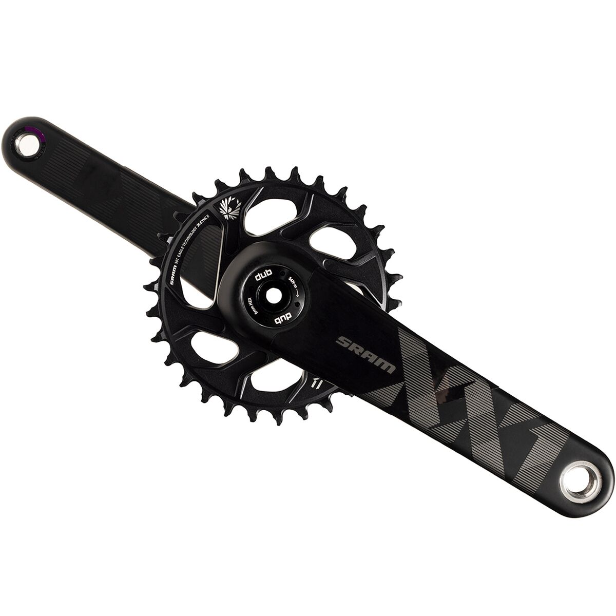 Image of SRAM XX1 Eagle DUB FAT Crankset Black, Fat 4, 170mm/30T