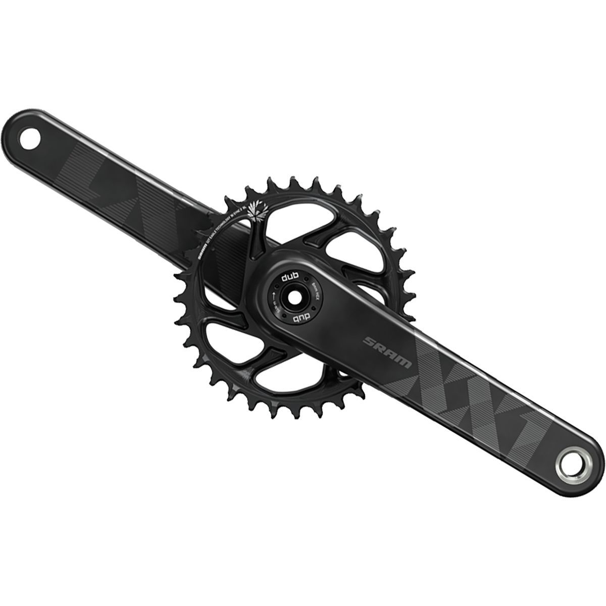 Image of SRAM XX1 Eagle DUB FAT Crankset Black, Fat 5, 175mm/30T