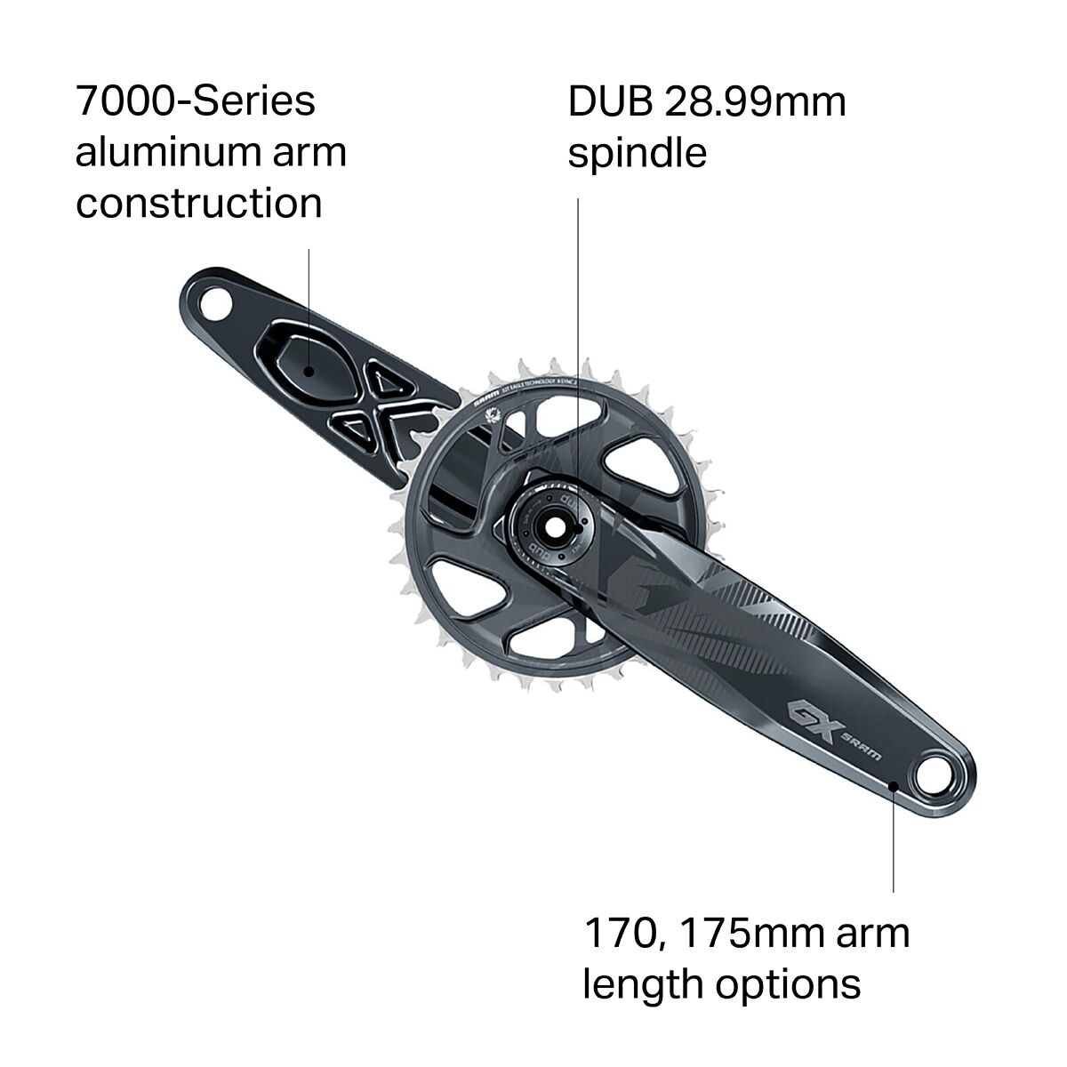 SRAM GX Eagle DUB Crankset - Boost - Bike