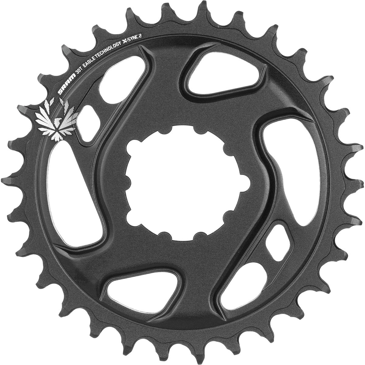 Image of SRAM X-Sync 2 Eagle Cold Forged Direct Mount Chainring Black, 30T/6mm Offset